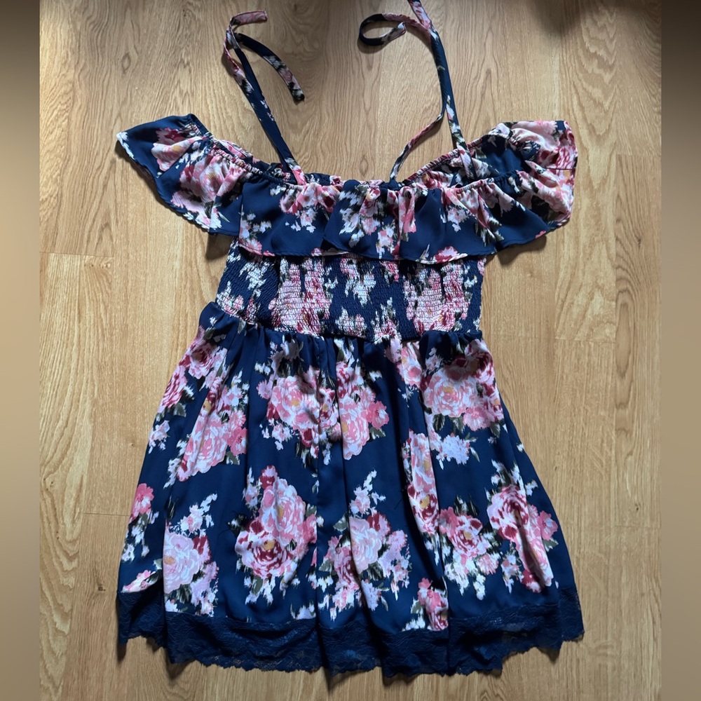 Torrid Pink Floral Navy Top / Swim Cover Size 3